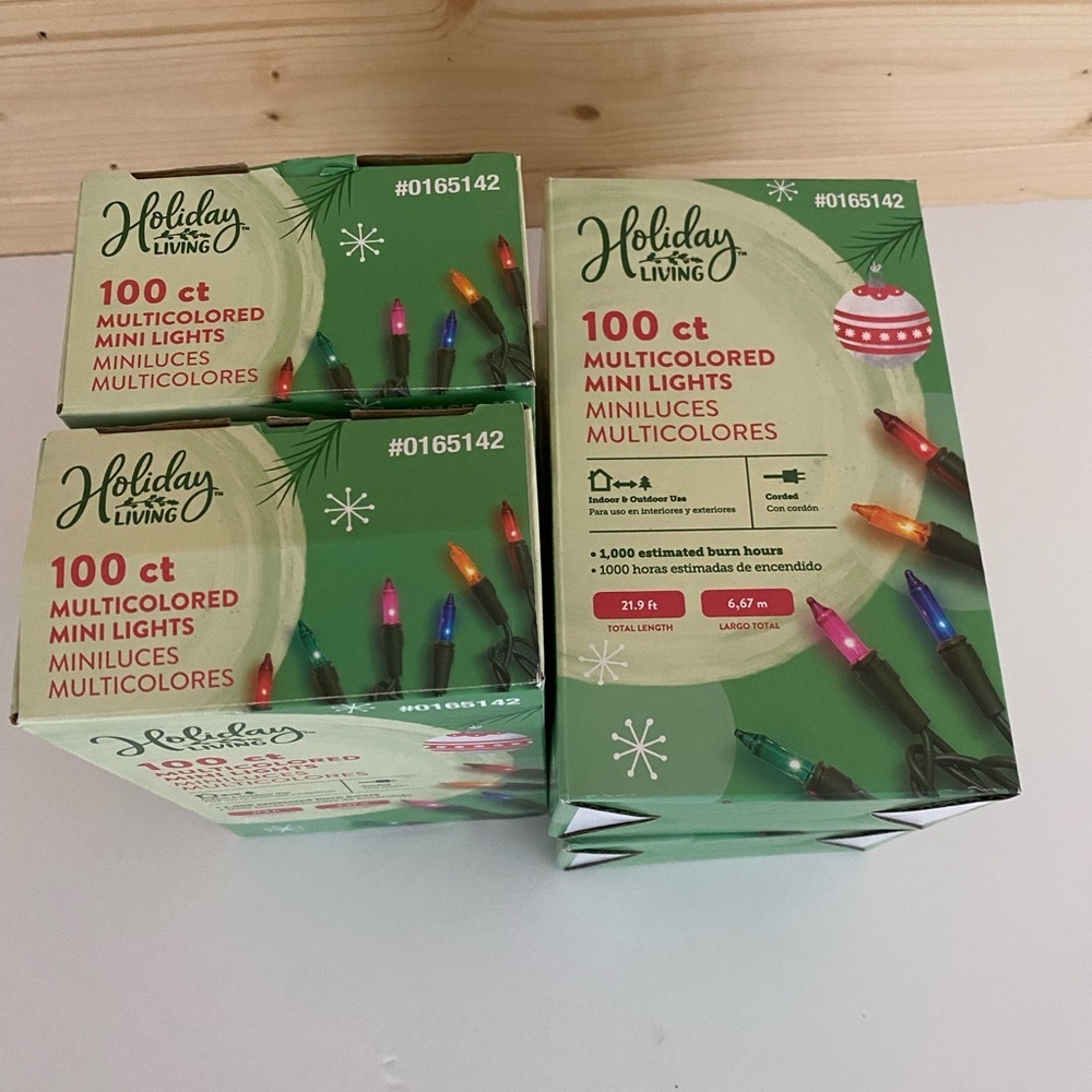 HOLIDAY LIVING Mini Lights Lot of 4 NEW 100 Count Multicolored Festive Decor - Picture 6 of 9